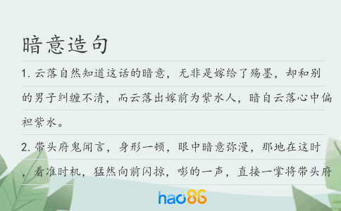 暗意造句