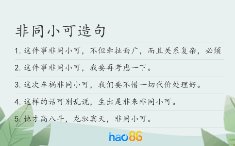 非同小可造句