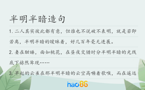 半明半暗造句