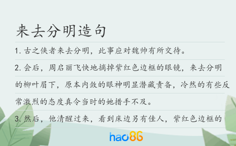 來去分明造句