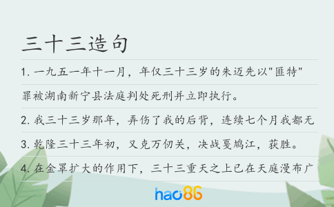 三十三造句