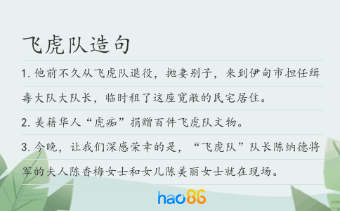 飛虎隊(duì)造句
