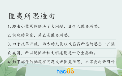匪夷所思造句