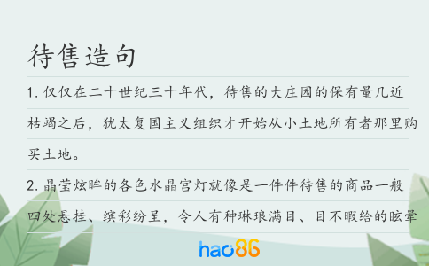 待售造句