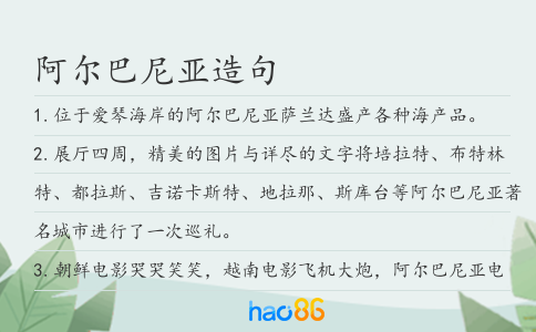 阿爾巴尼亞造句
