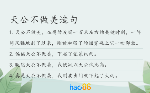 天公不做美造句