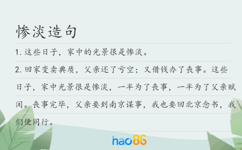 慘淡造句