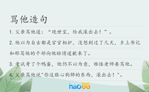 罵他造句