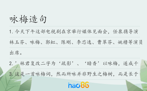 詠梅造句