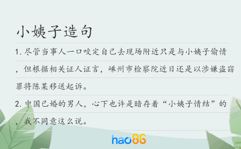 小姨子造句