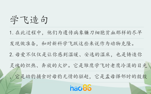 學(xué)飛造句