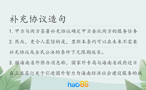 補充協議造句