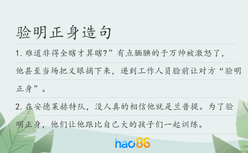 驗明正身造句