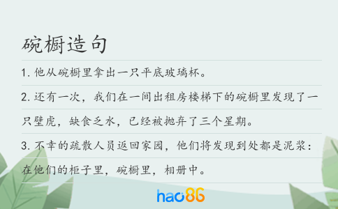 碗櫥造句