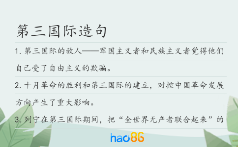 第三國際造句