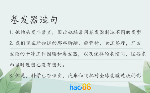 卷發(fā)器造句