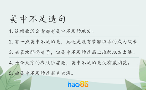 美中不足造句