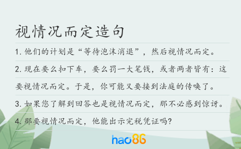 視情況而定造句