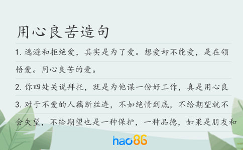 用心良苦造句