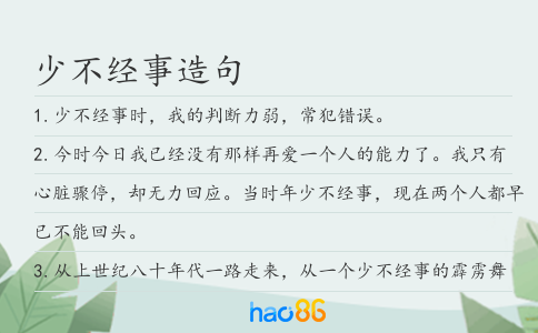 少不經事造句