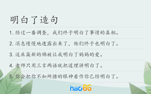 明白了造句
