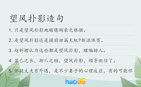 望風撲影造句
