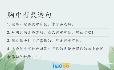 胸中有數造句