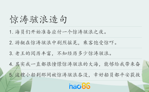 驚濤駭浪造句