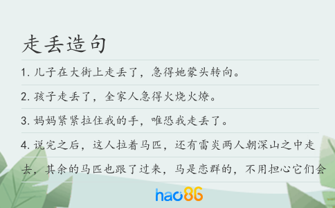 走丟造句