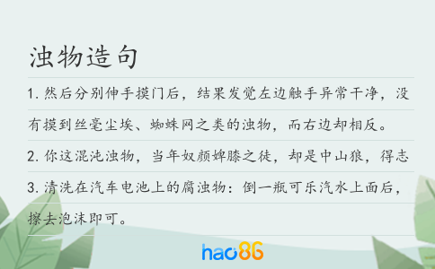 濁物造句