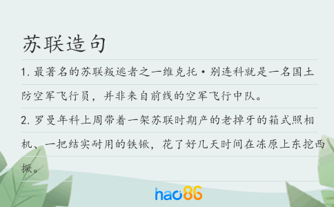 蘇聯造句