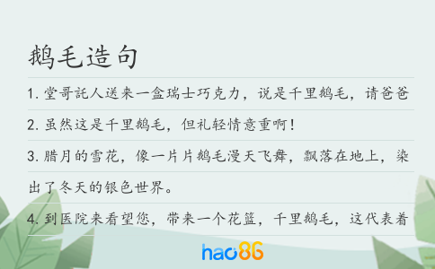 鵝毛造句