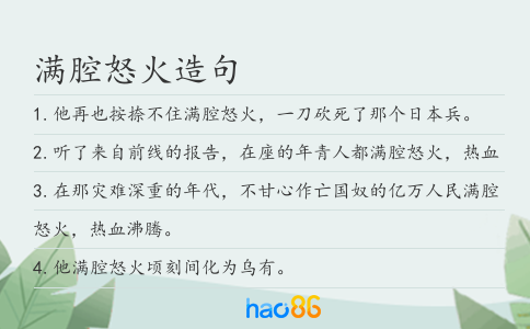 滿(mǎn)腔怒火造句