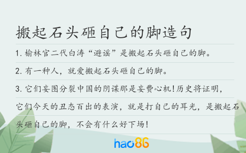 搬起石頭砸自己的腳造句