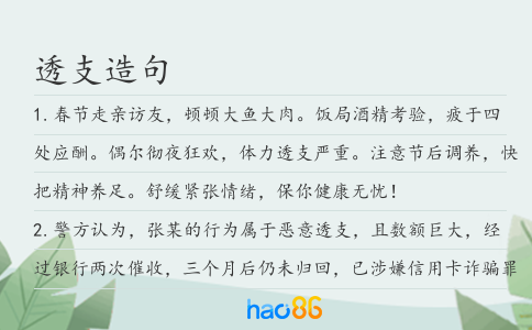 透支造句