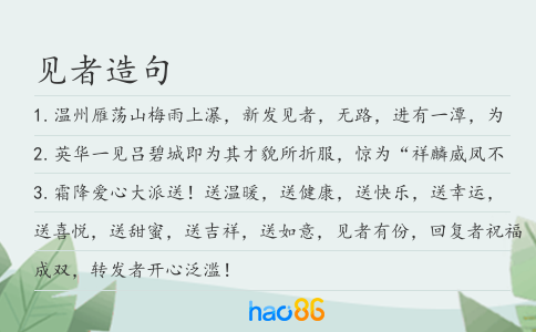 見者造句