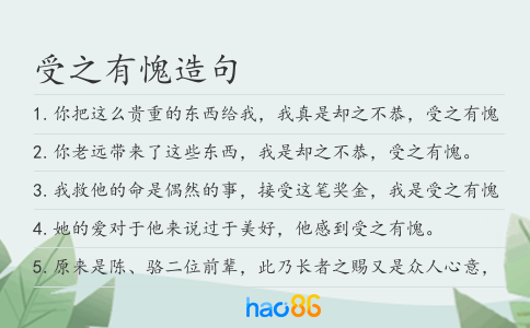 受之有愧造句