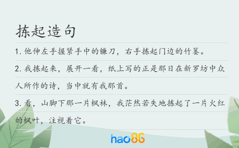 揀起造句