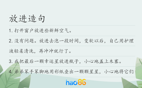 放進造句