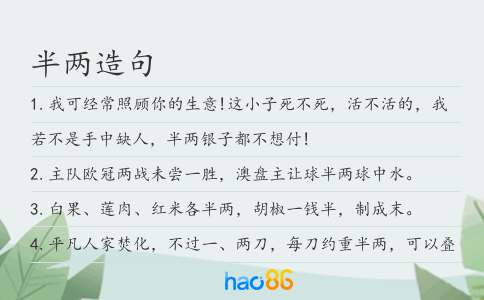 半兩造句