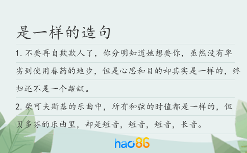 是一樣的造句