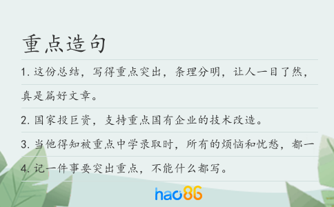 重點(diǎn)造句