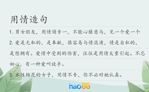 用情造句
