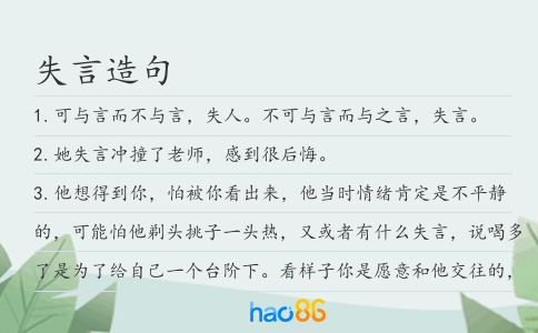 失言造句