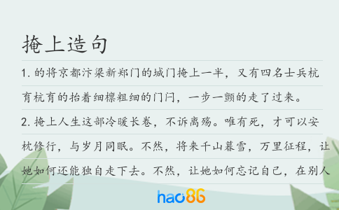 掩上造句