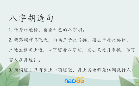 八字胡造句