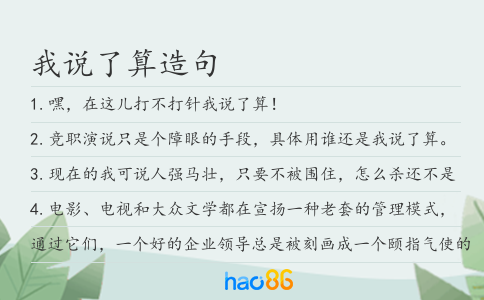 我說了算造句
