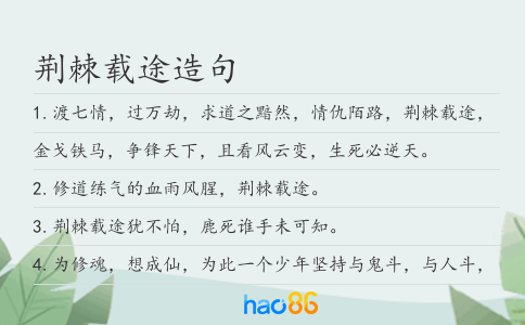 荊棘載途造句