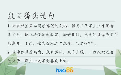 鼠目獐頭造句