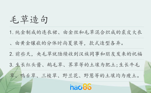 毛草造句